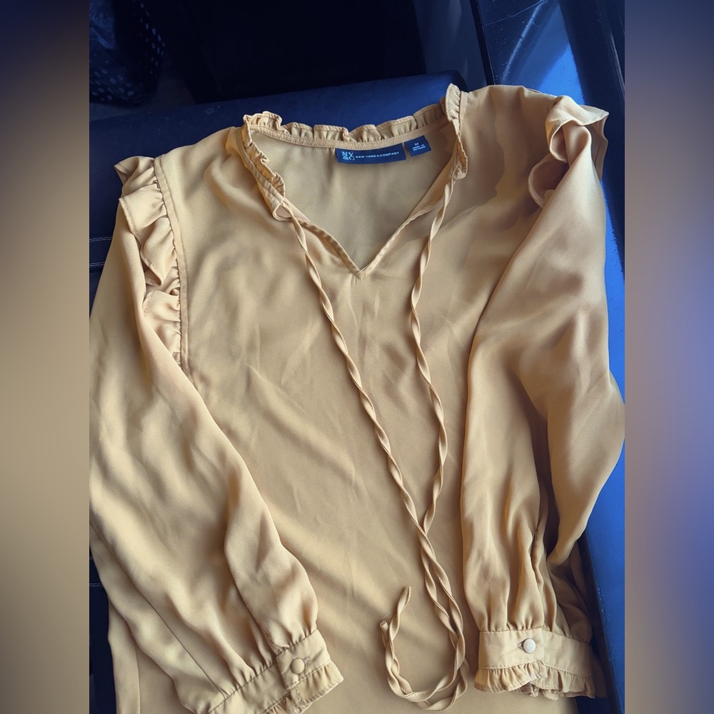 NY&Company 3/4 sleeve goldenrod color blouse